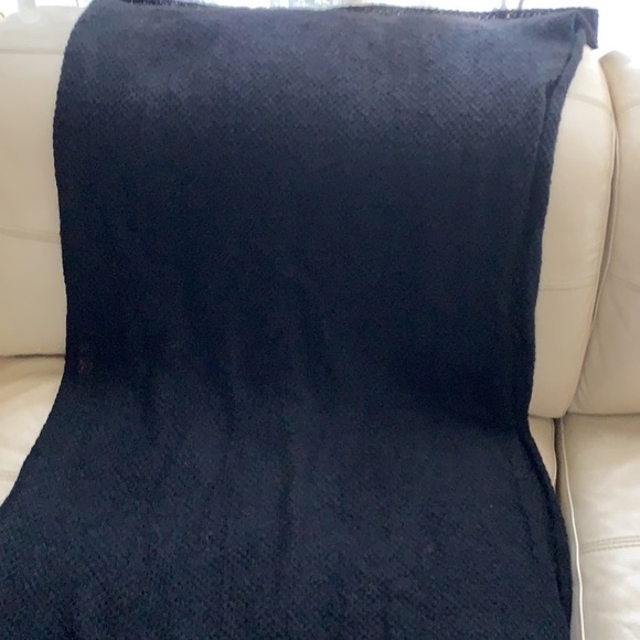 Lauren Ralph Lauren wool oversized scarf wrap cover up super soft black 28x82 - Picture 7 of 7